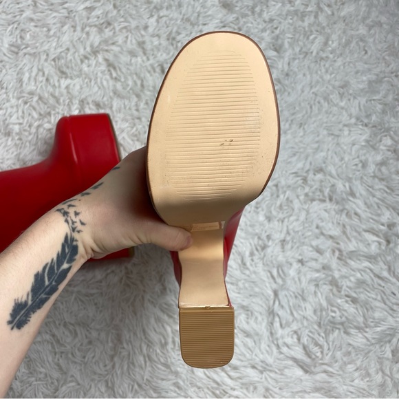 Red Litten Platform Boots Lemon Drop Dolls Kill NWOT NWOB Faux Leather - Picture 10 of 13